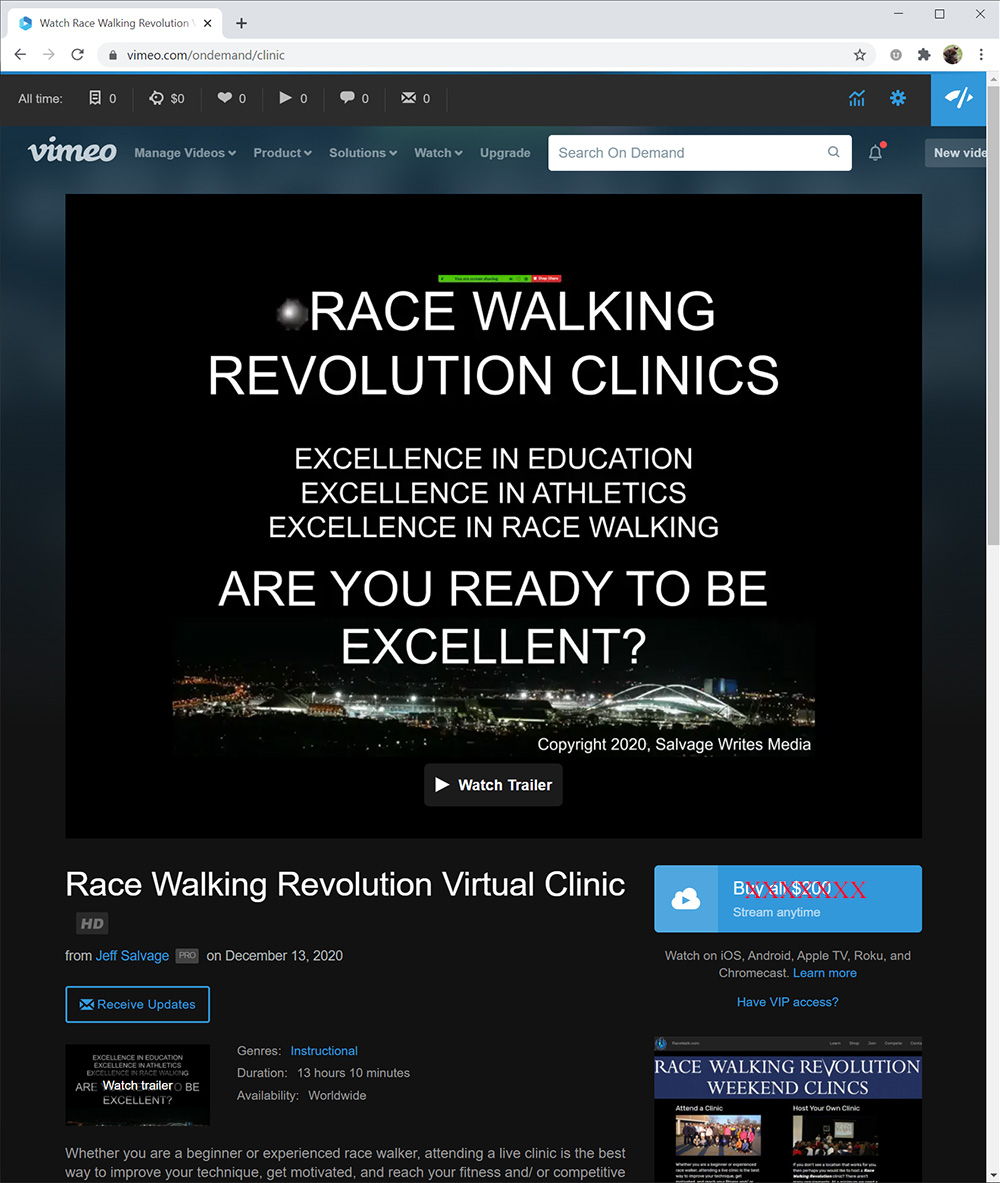 Race Walking Revolution Clinic streaming videos