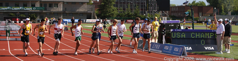 Start of the 10K Junior Men's 10K Race Walk