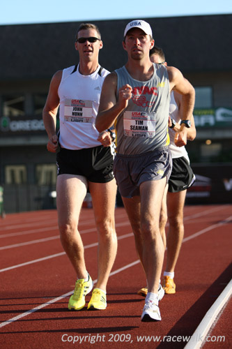 Tim Seaman and John Nunn at the Men's 20K Race Walking Nationals