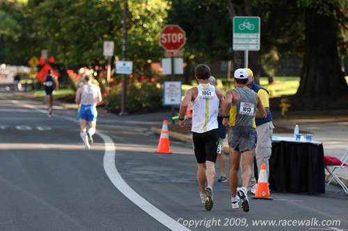 Shorey in the lead at the Men's 20K Race Walking Nationals