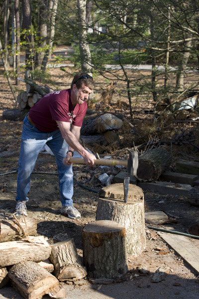 Tom Splitting Wood