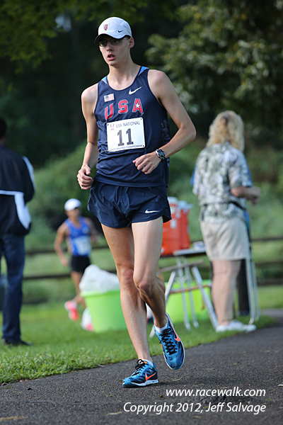 John Hallman in route to breaking the 25km junior national record