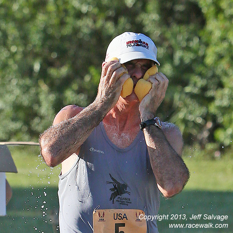 Ray Sharp Double Fisting it - 2013 50km Race Walking Nationals