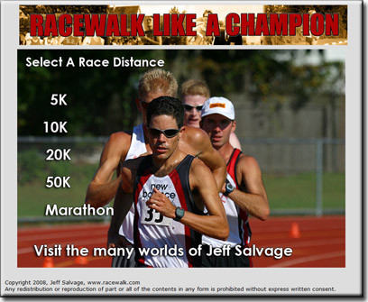 Race Walk Like a Champion CD Main Menu